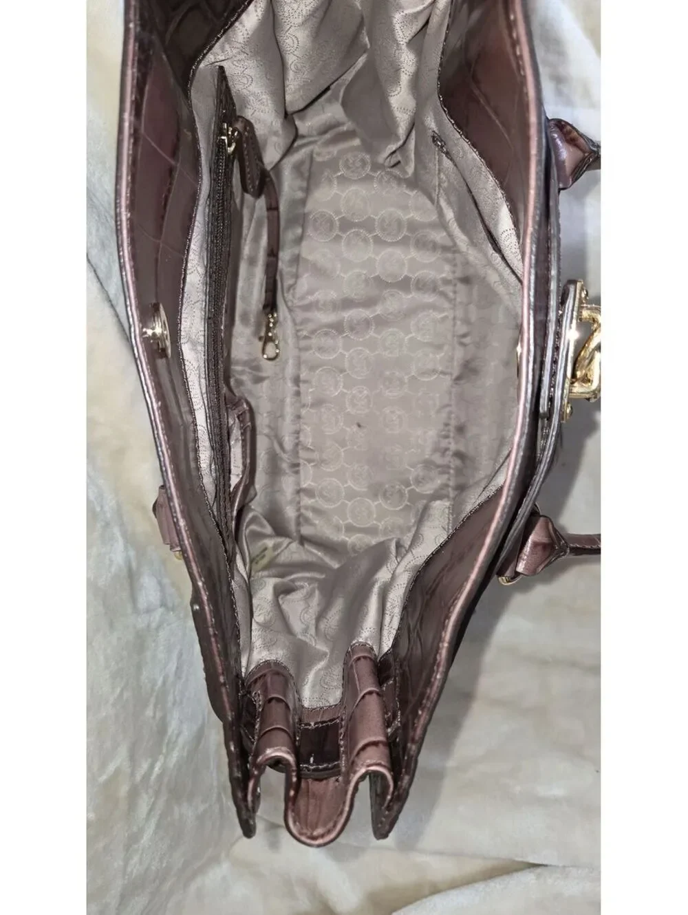 16. Michael Kors Hamilton Crocodile Embossed Tote Bag